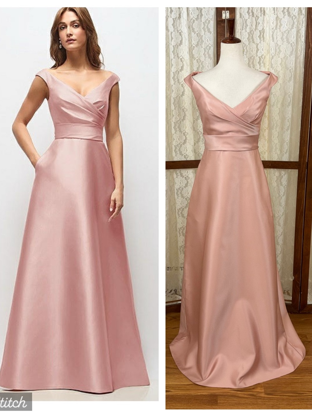 Beautiful New Alfred Sung Off Shoulder Satin Twill Gown